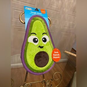 Tough Skinz Durable Squeaky Dog Toy with Two Tough Layers, Avocado, Green, 9”